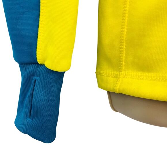 Nike Therma Fit Two Tone Yellow Turquoise Hoodie Pink Swoosh Logo - Picture 7 of 16